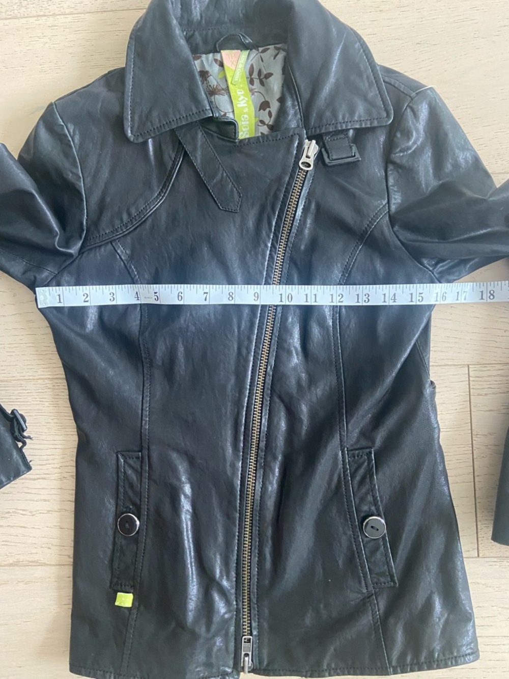 Vintage Soia & Kyo Leather Moto Jacket XS Black Motorcycle Jacket EUC - Picture 7 of 9
